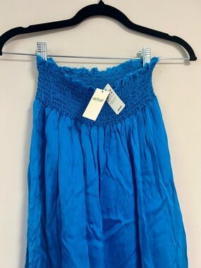 aerie Vibrant Blue Smocked-Waist Maxi Skirt